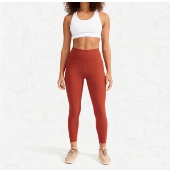 EVERLANE Renew Legging Pant Size XXS Regular Burnt Orange/Red Brandy Rose - Picture 2 of 5